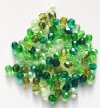 100 4mm Faceted Green Firepolish Bead Mix